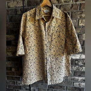 J.Crew Men’s Floral Print Button Down Shirt XL Tall Cotton Short Sleeve